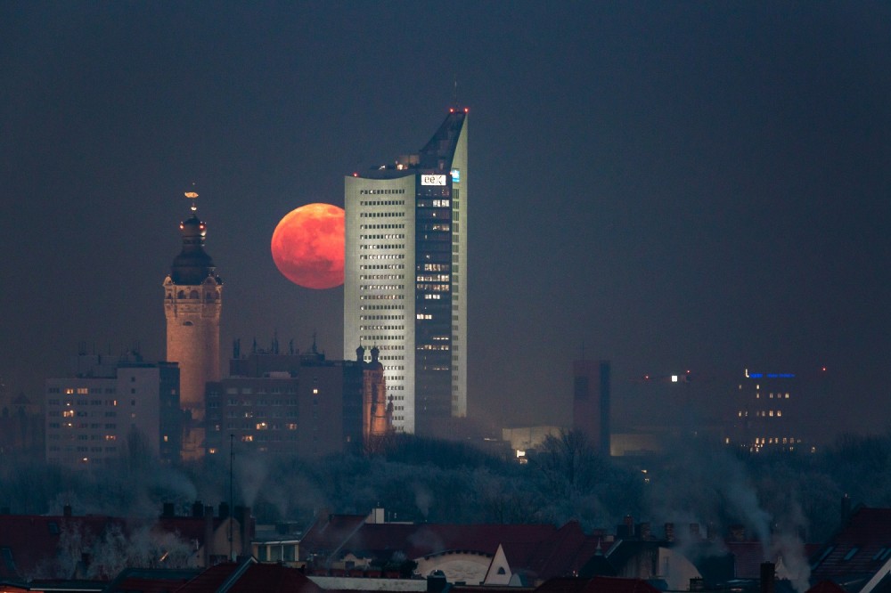 Mondaufgang über Leipzig